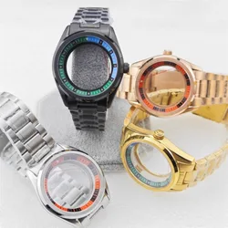 New NH35 GS Watch Case 39.5mm Diving Watch Case Set with Sapphire Crystal with Inner Shadow Ring for NH34/35/38 Movement