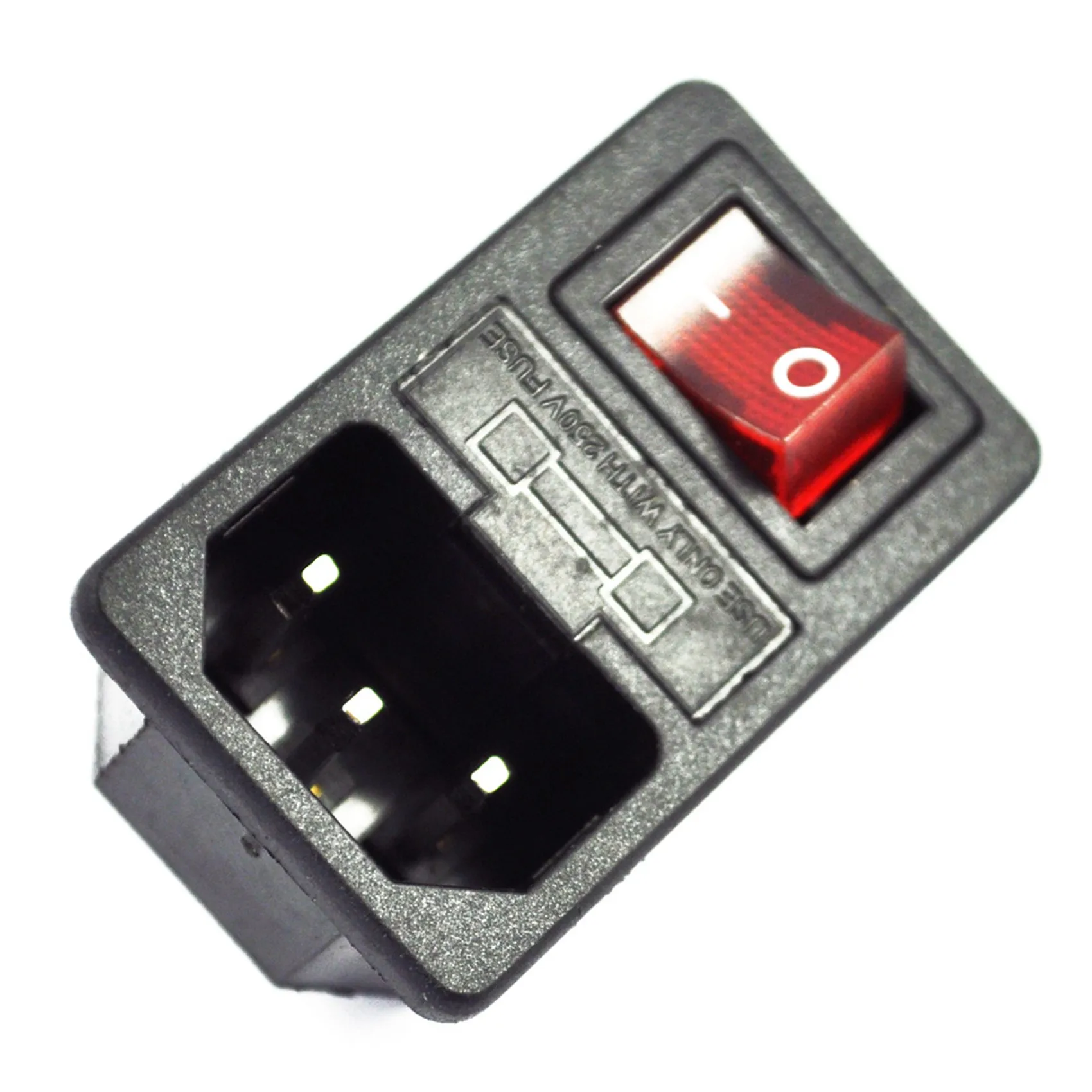 5X Inlet Male Power Socket With Fuse Switch 10A 250V 3 Pin IEC320 C14