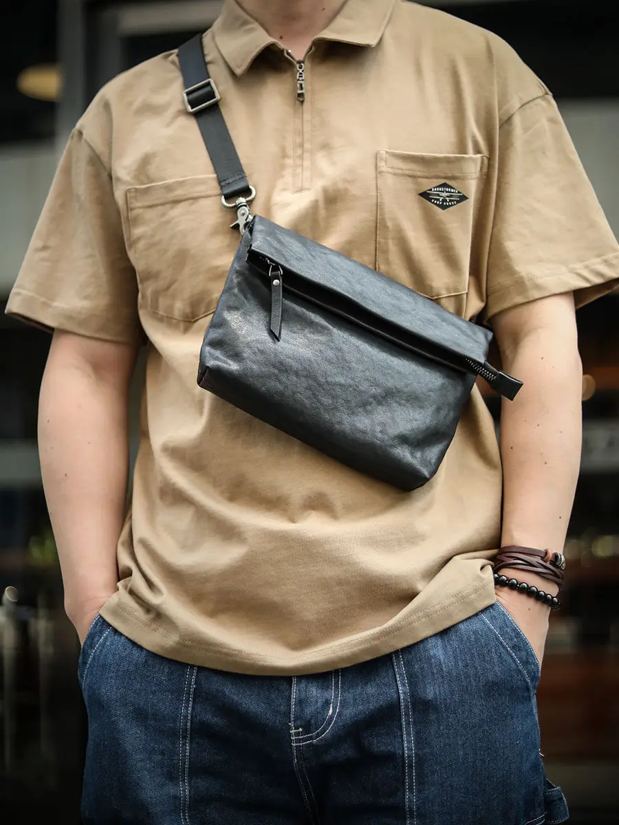

casual weekend outdoor travel luxury first layer cowhide men's crossbody bag fashion daily genuine leather youth shoulder bag