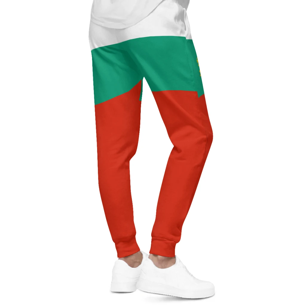 Mens Sweatpants Emblem Bulgaria Flag Pants with Pockets Joggers Soccer Football Multifunction Sports Sweat With Drawstring