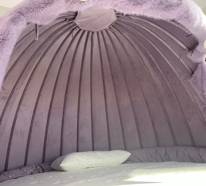 سرير منجد حديث بحجم كينغ للأطفال مع إطار معدني بتصميم دائري لأثاث غرف النوم