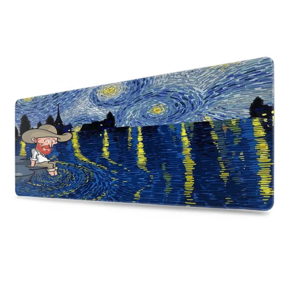 Mouse Pad Cartoon Van Gogh Illustration Pc Gamer Cabinet Keyboard Desk Mat Computer Gaming Accessories Mousepad Anime Mats