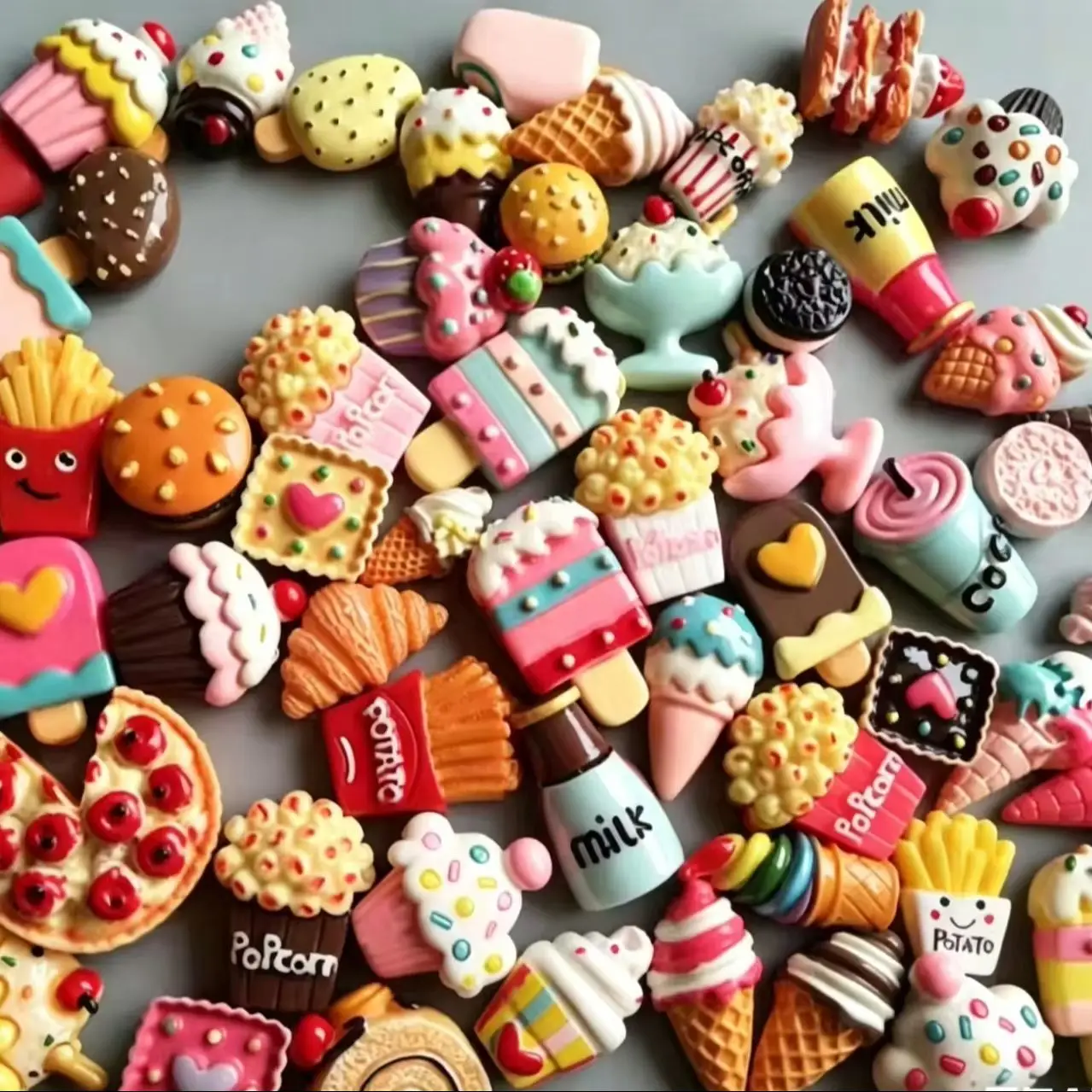 Cute Mini Food Ice Cream Fridge Sticker Girly Heart Sticker Sticker Magnet Hole Board decorative whiteboard sticker