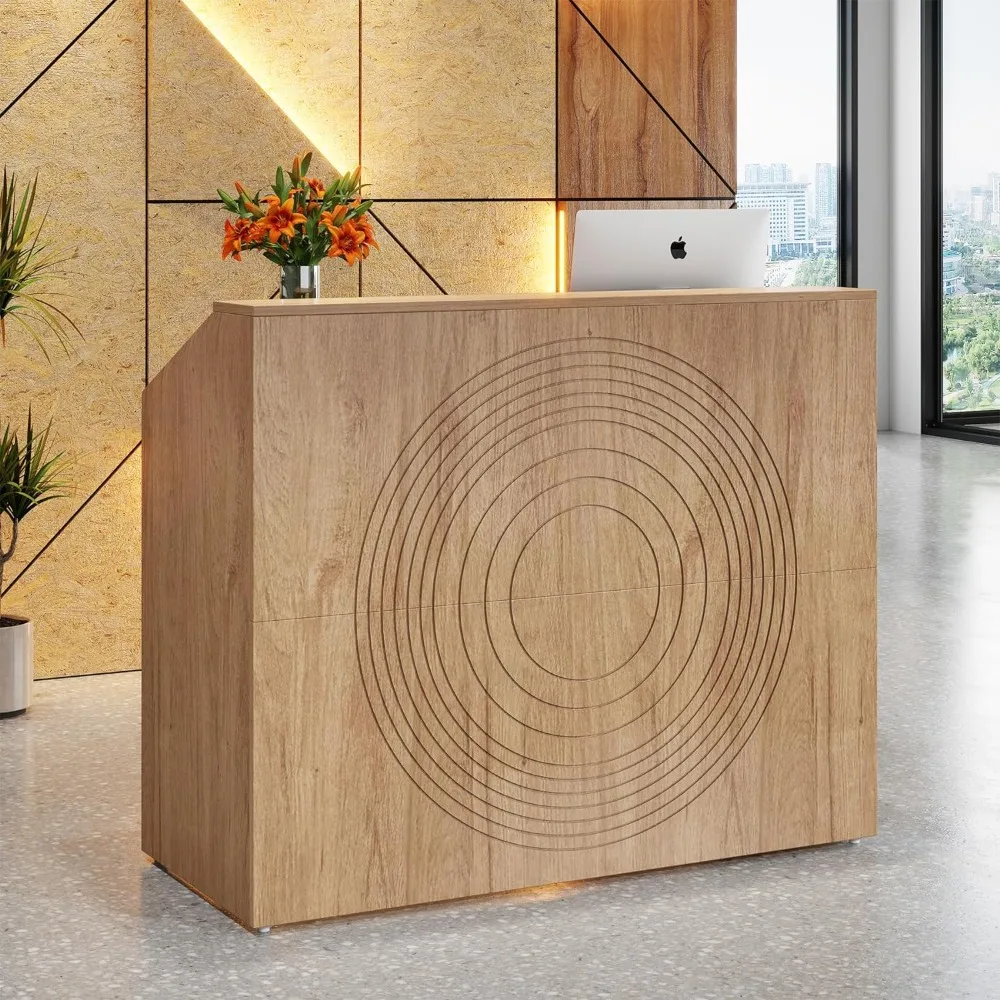 Modern reception desk with counter cable grommet, 47 inch cash register, lobby, beauty salon, home office desk, reception desk