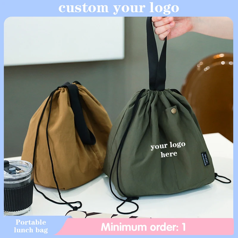 

Custom Logo Waterproof Portable Lunch Box Bag for Men and Office Workers Large Capacity Commuting Breakfast Lunch Bag for Women