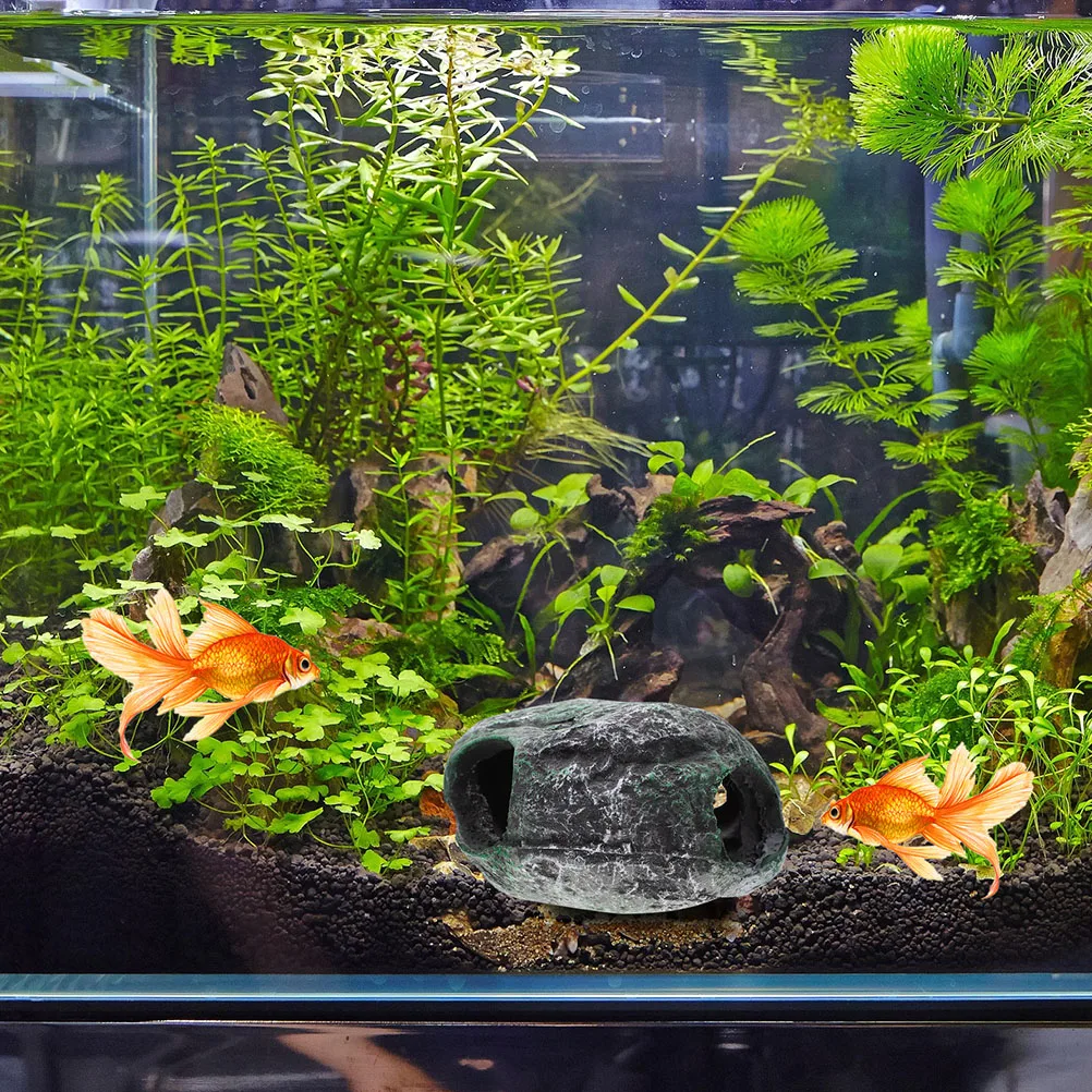 

2Pcs Resin Aquarium Cave Decor for Fish Tank Landscape Naturalistic Design Desktop Aquatic Ornament Household Aquarium
