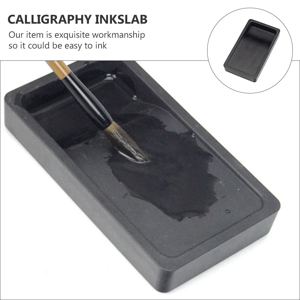 2 Pcs Ink Stone Calligraphy Accessories Shallow Water Painting Inkslabs Student