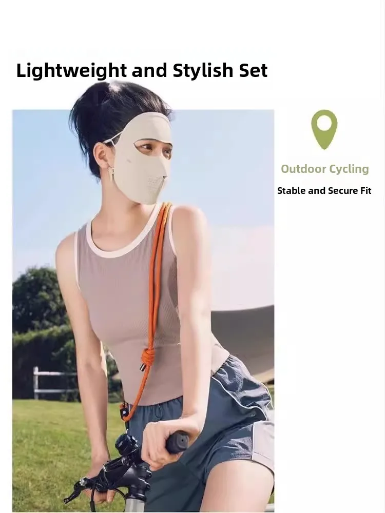 

Banana Le Women's Full-Face Sunscreen Mask Breathable Ne Protector UV Protection Outdoor Environment Waable Adult Mask