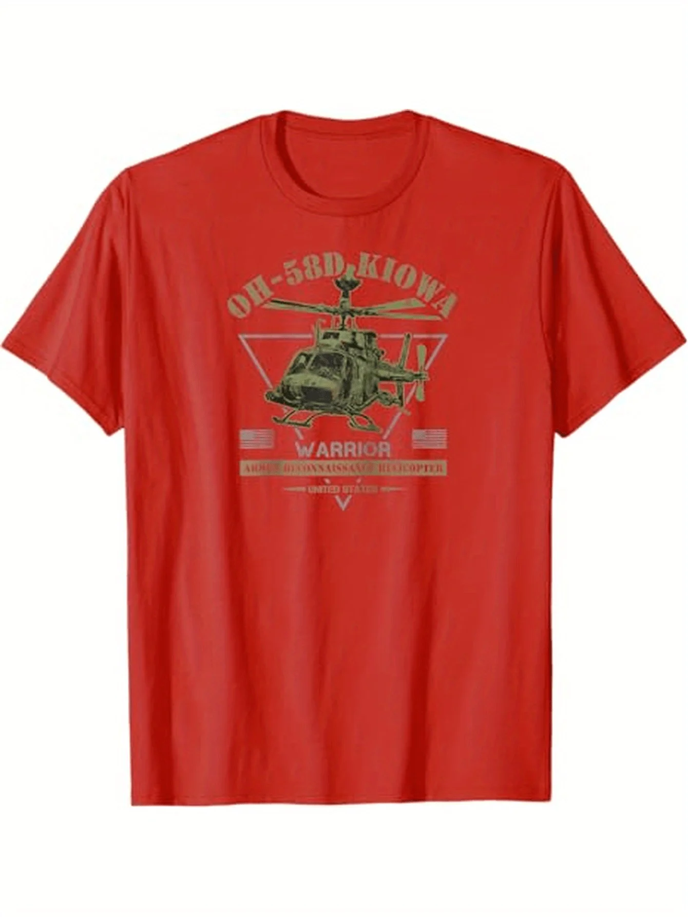 Vintage OH-58D Kiowa Warrior Helicopter Diseño gráfico-100% algodón verano casual cuello redondo manga corta Camiseta estampada para hombre.