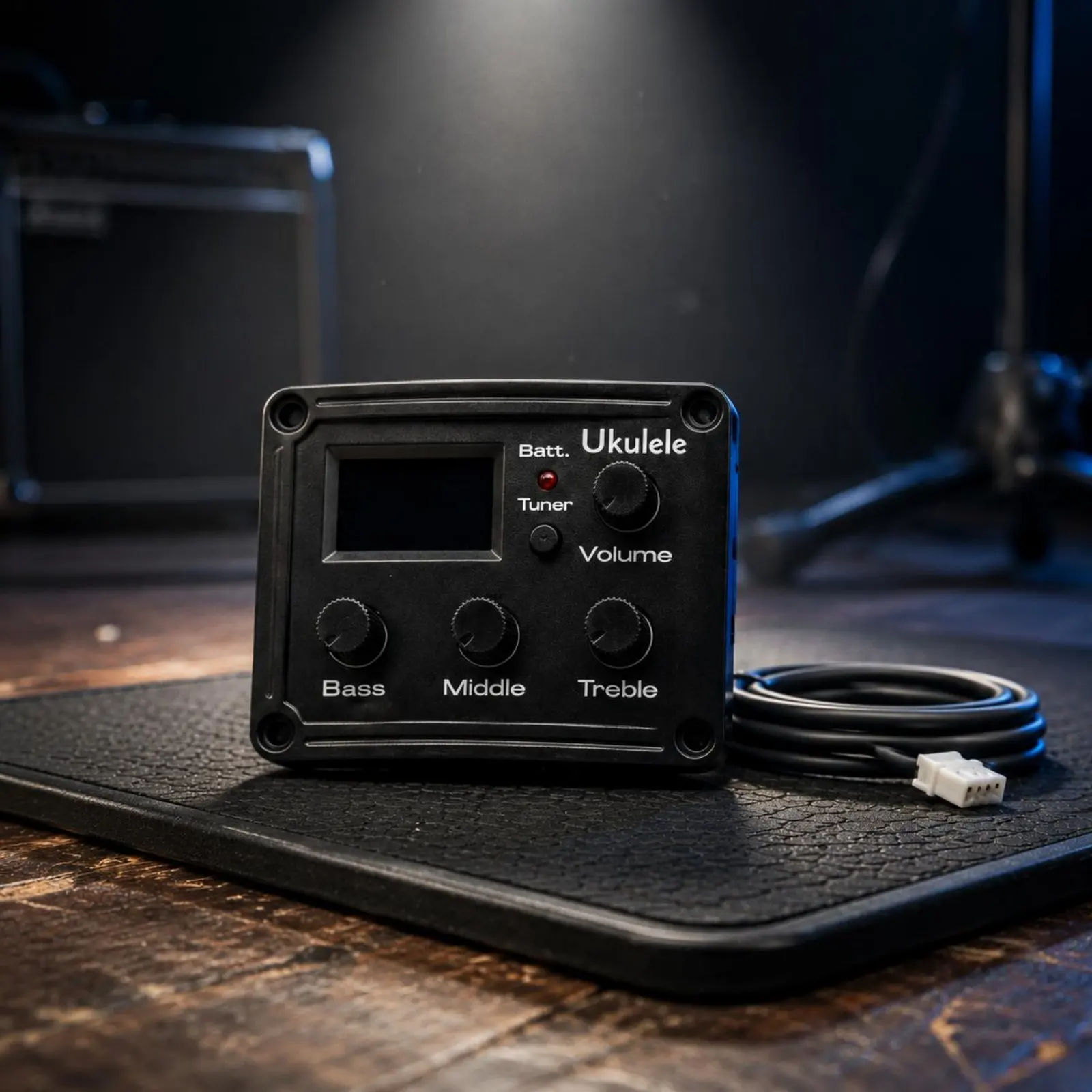 Ukulele Pickup Low Battery Indicator Ukulele Preamp Tuner 4-String Guitar Pickup System Portable Music Accessory Lightweight