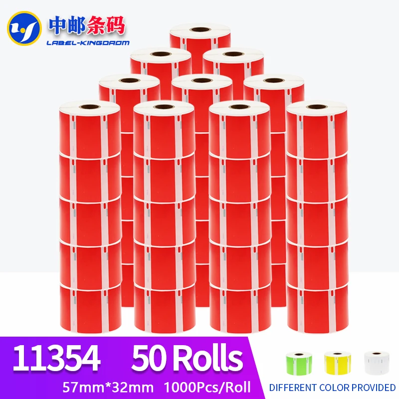 

50 Rolls Dymo Generic Red Color 11354 Label 57*32mm 1000Pcs Compatible for LW400 450 450Turbo Seiko SLP 440 Printer