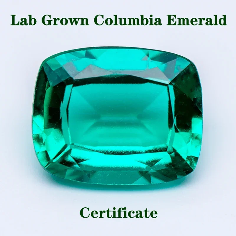 

Top Lab Grown Colombia Emerald Green Color Rectangle Cushion Shape VVS1 Gemstone for Jewelry Making Selectable AGL Certificate