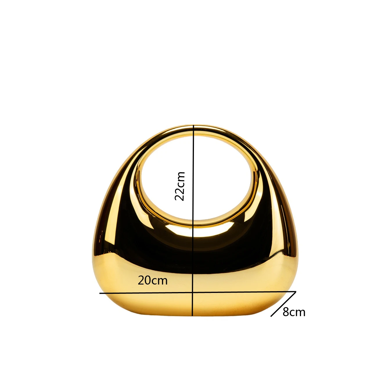 Golden Evening bag Purses and handbag luxury Designer shoulder bags moon bag Party Wedding Round Acrylic Shiny  Clutch purse