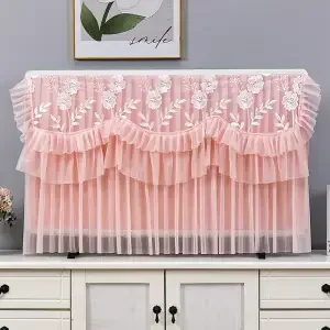 2027 European Lace Embroidered TV Cover Universal Chiffon Living Room TV Decoration LCD TV Dust Cover Does Not Need To Be Remove