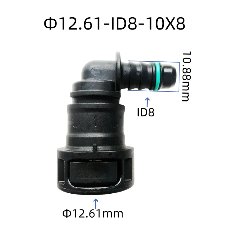 12.61 ID8 fuel line connector with 90 degree elbow with double button plastic fittings female connectors 10pcs a lot