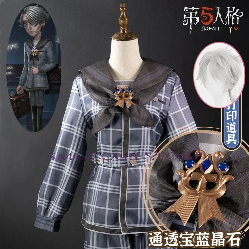 

Game Identity V Aesop Carl Cosplay Survivor Embalmer COsplay Costume Man Grid Uniform Outfits Wig Suit Halloween Party Props