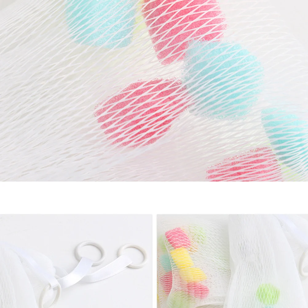 

5Pcs Bubbling Mesh Bag Foaming Sponge Granule for Soap Cleanser Facial Shampoo Oil Fruit Soap Hanging Exfoliator Shower