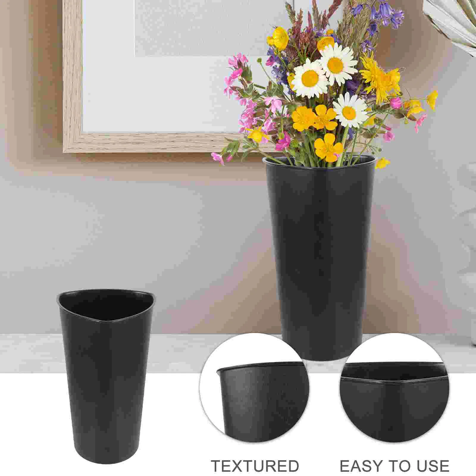 Plastic Tall Flower Buckets Black Flower Display Buckets Pot Flower Vase Vases Wake Up Flower Bucket Wedding