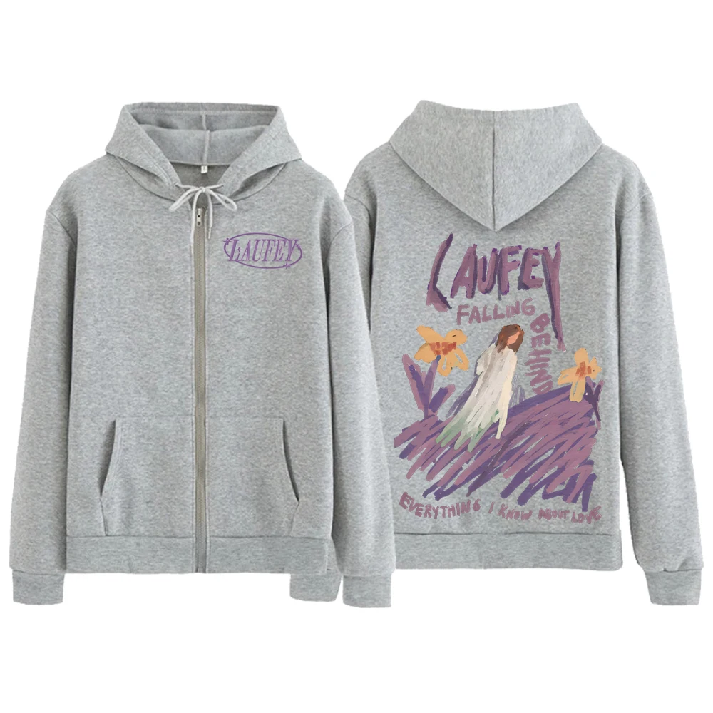 Laufey The Goddess Tour Zipper Hoodie Everything I Know about Love Bewitched Harajuku Pullover Sweatshirt Zip Up Jacket Coats