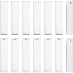 30pcs Rectangle Shape Stainless Steel Charms Stamping Blank Tag Pendants 40x9x1mm Blank Rectangle Small Dainty Pendants
