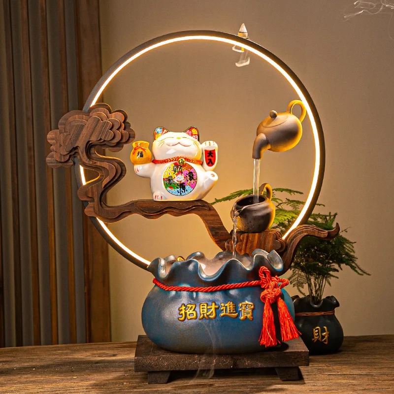 Lucky Flowing Device Fish Decorations Opening Gifts High-end Bar Office Entrance Craft