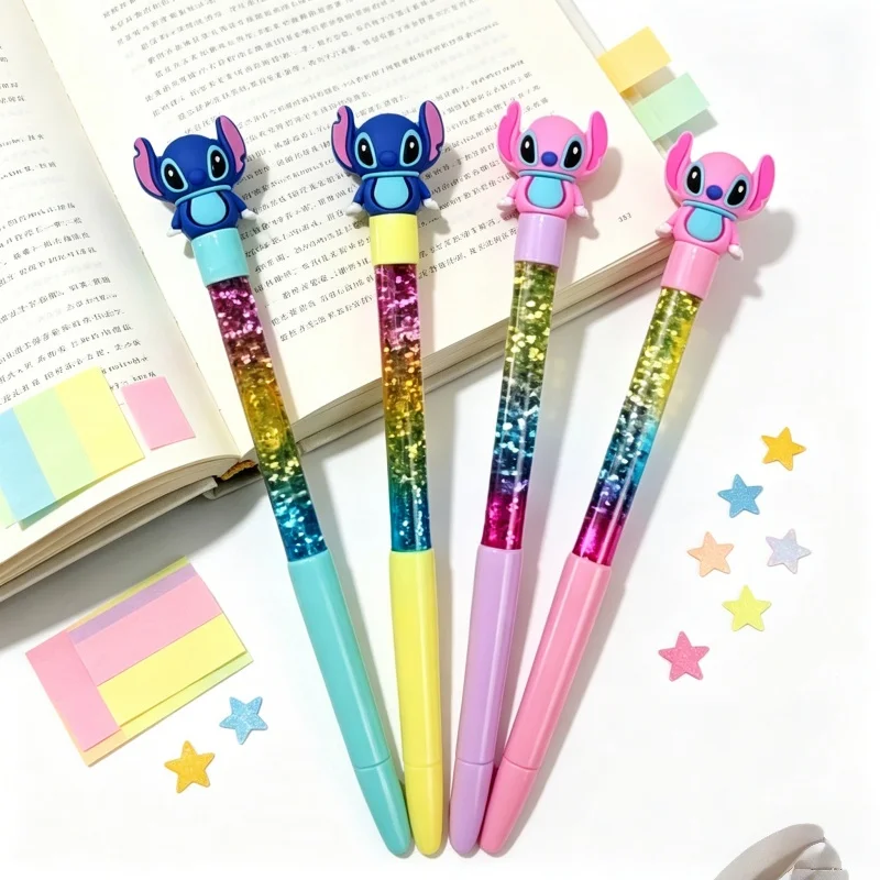 Caneta Preta de Anime One Piece, Brinquedo de Papelaria, Figura de Anime Stitch, Ferramenta de Escrita para Estudantes, Prêmio Escolar, Caneta Neutra, Presente Infantil
