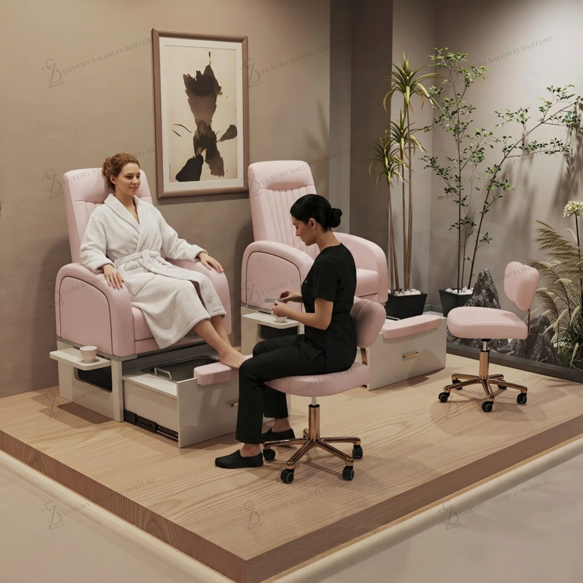 Professionalism Foot Massage Chair A Removable Foot Bath Bowl Pedicure Chairs No Plumbing Nail Salon Pedicure Spa Chair
