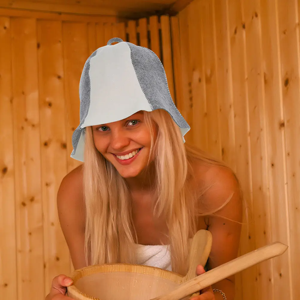 

3Pcs Thick Felt Sauna Hats Protective Bath Caps Comfortable Breathable Lightweight Shower Caps Sauna Hat Felt Hat for Bath