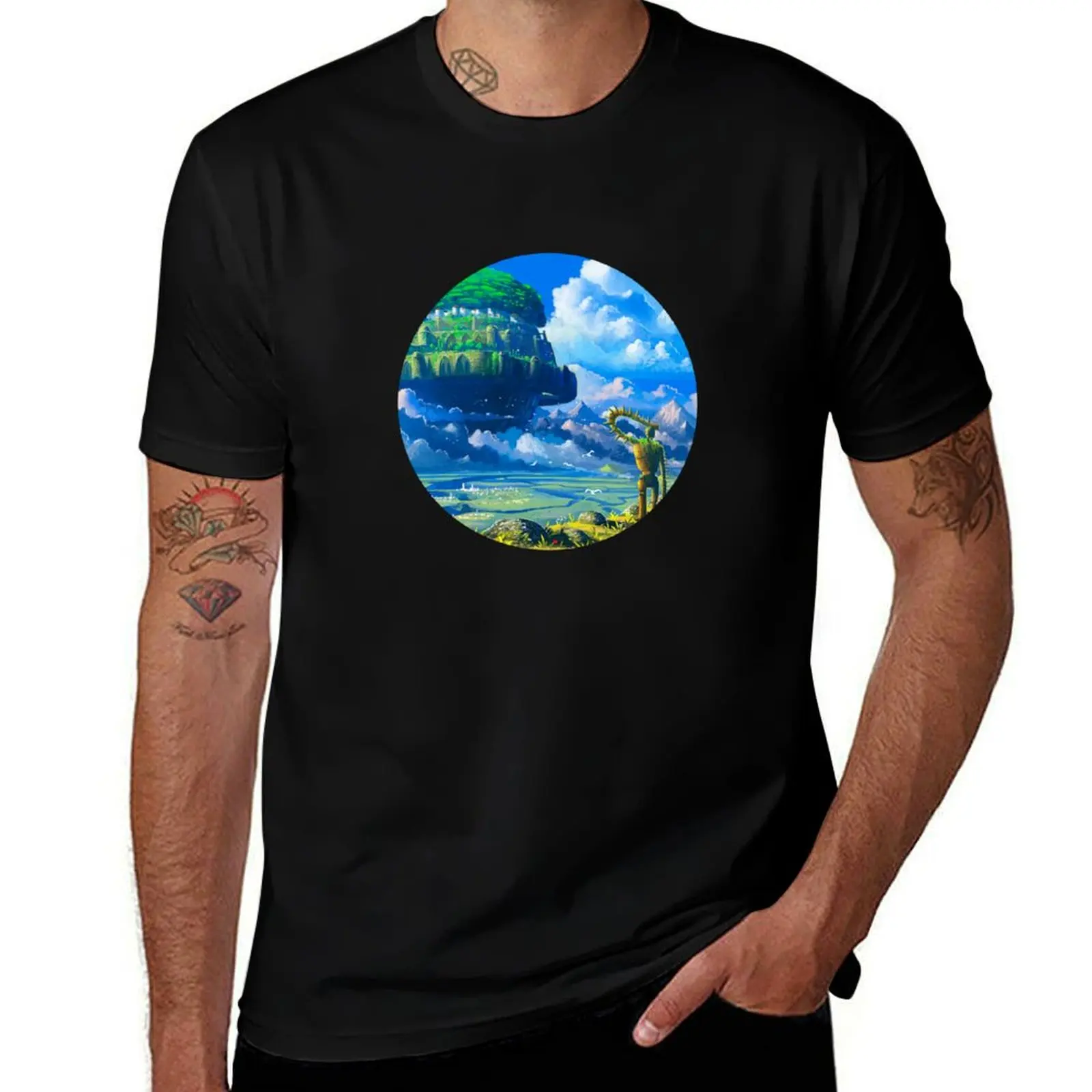 

Castle over the clouds T-Shirt t shirts for man cotton soft cotton tshirt 100% t shirt custom print T-Shirt