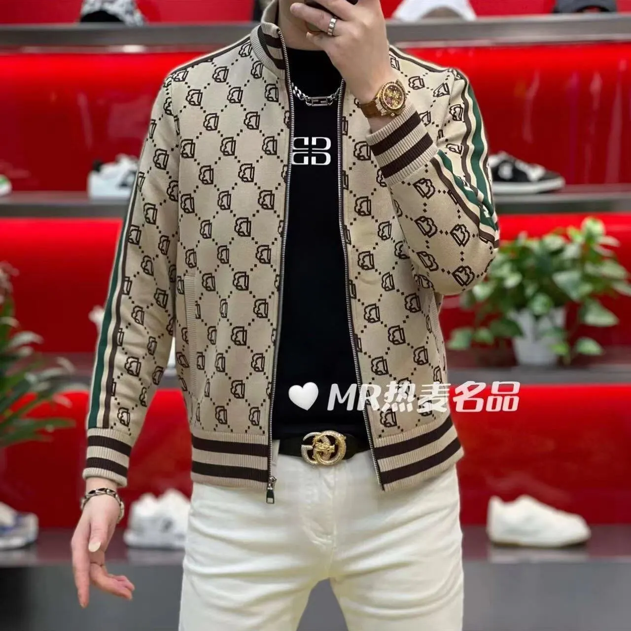 High-end men's spring and autumn explosions wear handsome coats, new casual light luxury trendy jackets, trendy men's outerwear