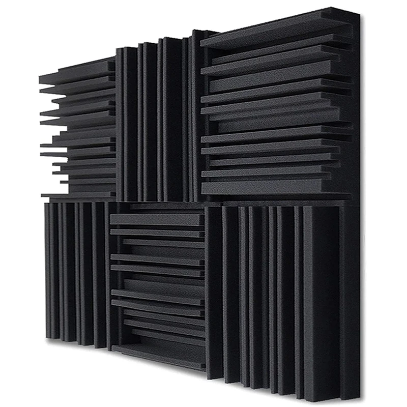 24Pcs Studio Acoustic Foam Panels Soundproof Sponge Drum KTV Room Absorption Treatment Polyurethane Wall Sound Foam Pad