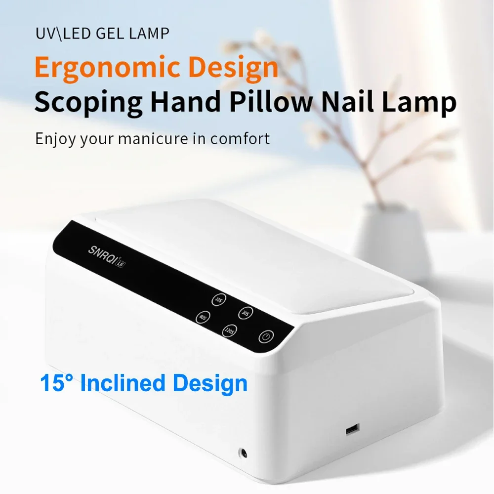 72W Nail Lamp with Hand Pillow 66Pcs Beads UV LED Lamp Mirror Base Design Nail Dryer for All Gel Polish Manicure Art