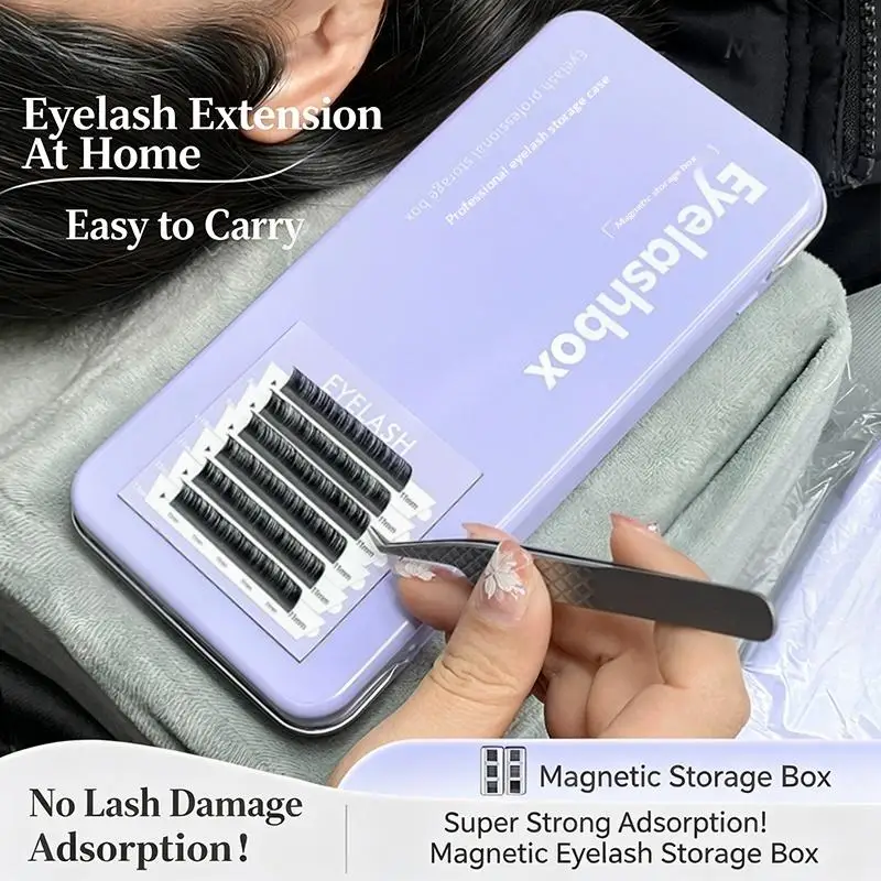 New Magnetic Single Layer Lash Extension Storage Box Display Box For False Eyelash Eyelash Strips For Individual