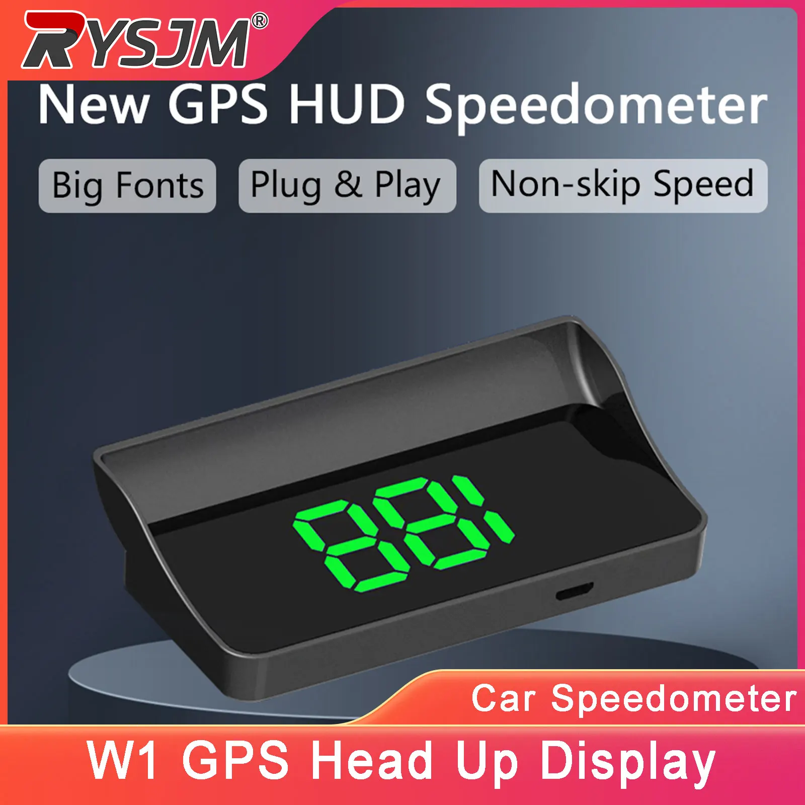 W1 Head Up Display GPS HUD Projetor Digital de Velocidade para Para-brisa Luz Verde e Branca para Carro, Caminhão, SUV - Acessórios Eletrônicos Automotivos
