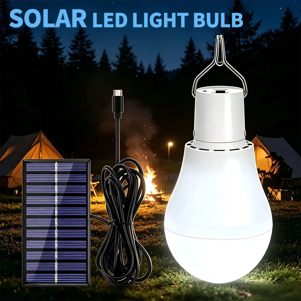 15W Led Outdoor Electric Lamps Solar Camping Lights Led Portable Bulb 250LM Outdoor Lighting Camping Tent Hanging Emergency Lamp