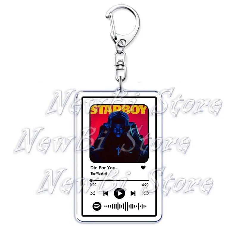 De Weeknd Muziek Sleutelhanger voor Vrouwen Accessoires Kid Muziek Starboy Blinding Lights Sterven voor U De Heuvels Keying Sieraden Fans Gift