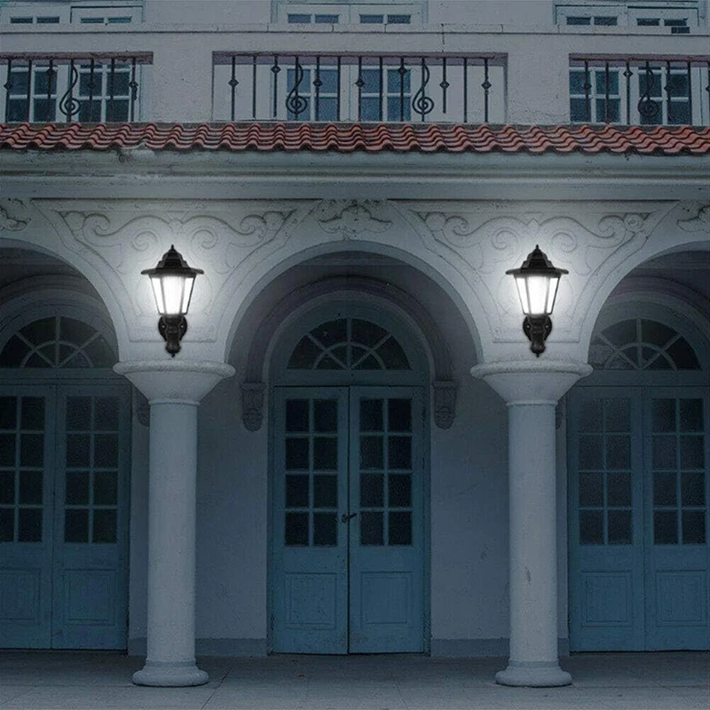 Solar Wall Light Outdoor Solar Hexagonal Light Waterproof Solar Fence Light Auto On/Off Retro LED Decoration Lamp for Garden