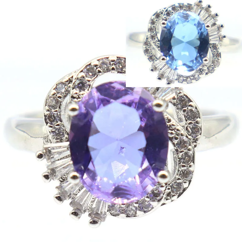 3.4g Customized 925 SOLID STERLING SILVER Rings Ruby Sapphire Emerald Color Changing Zultanite Alexandrite Topaz CZ Daily Wear