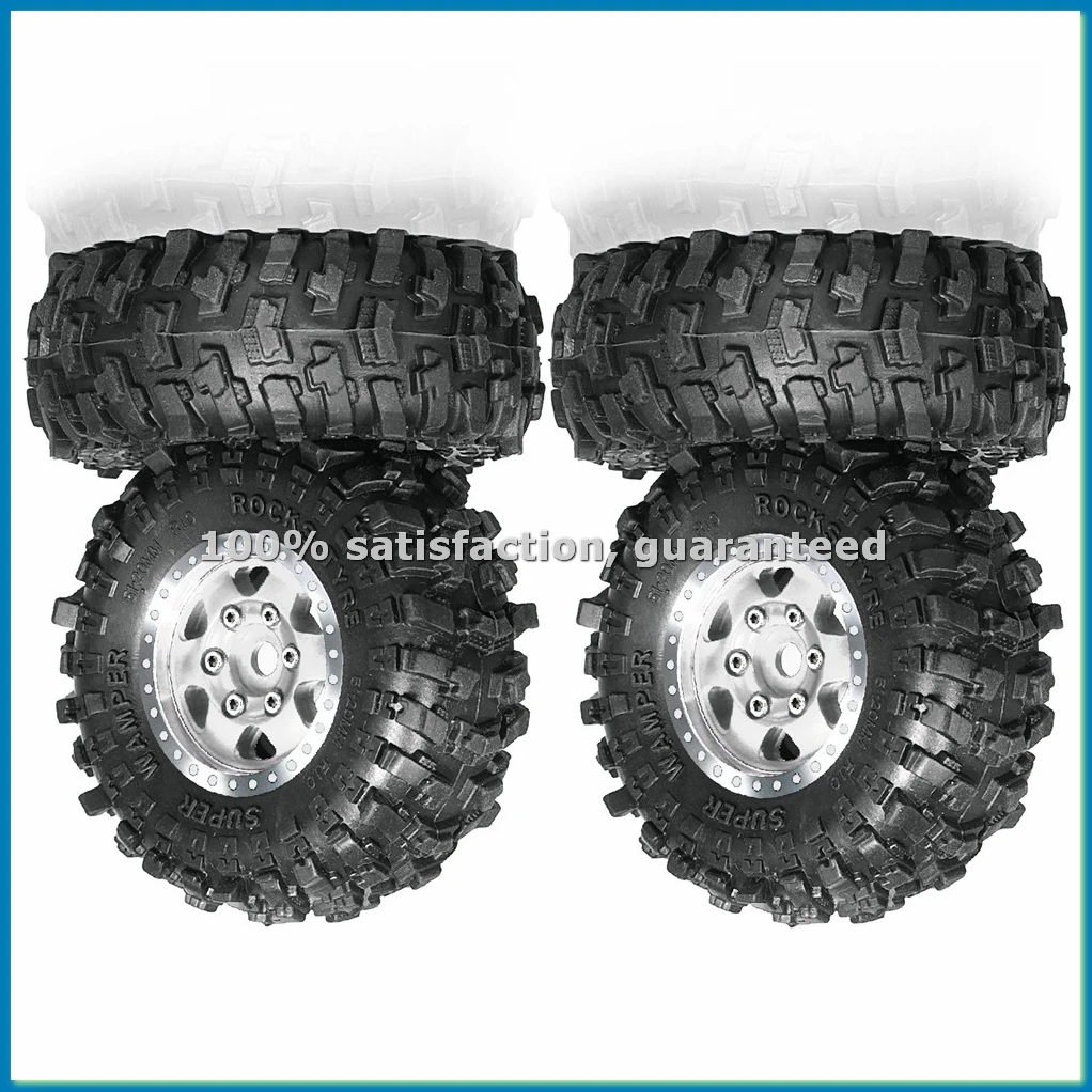 

Комплект из 4 металлических колес с бедлоками 51 мм (1.0 дюйма) для радиоуправляемых краулеров 1/18 1/24 (TRX4M, SCX24, AX24, FCX24), запчасти для тюнинга, серебристый ABVK