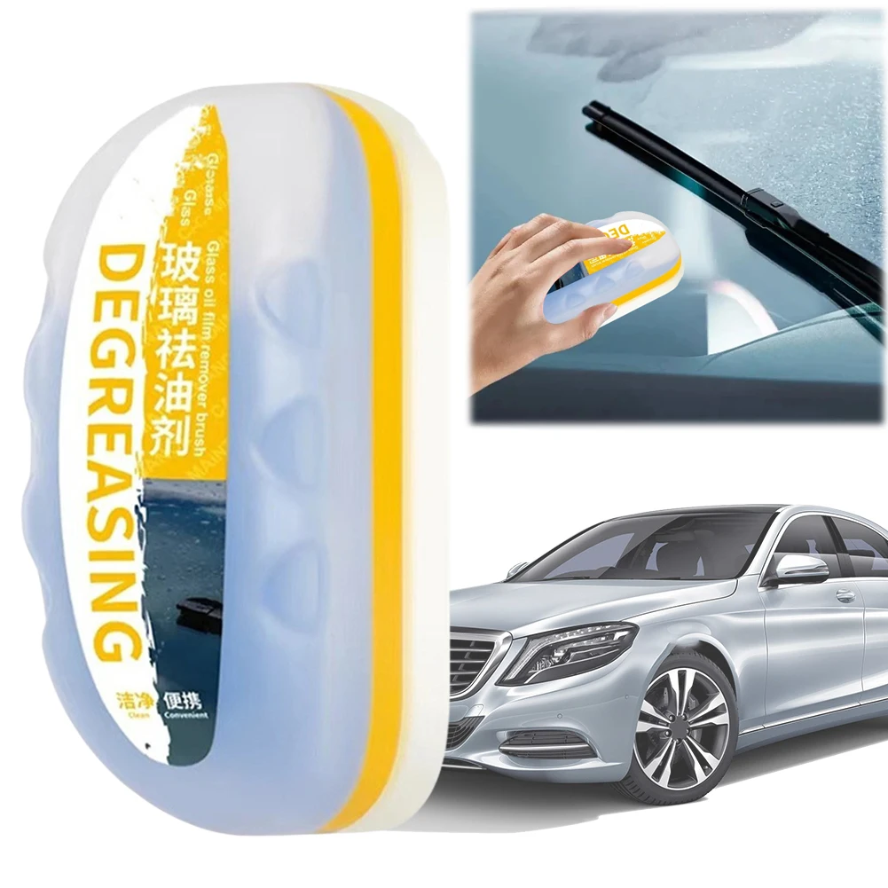 Car Glass Oil Film Remover Powerful Car Windshield Cleaner Automobile Glass Cleaning Brush for Improves Clarity and Visibility