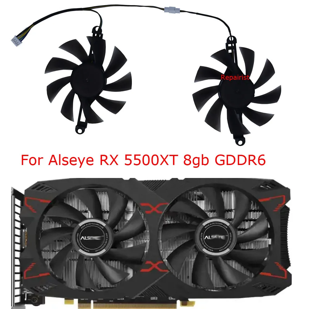 2Pcs/Set,85MM Diameter Size,9.8cm Mounting Pitch,FL801512VB,GPU Cooler,For Alseye RX 580 de 8gb,RX 5500XT 8G,Gaming RTX 3060 12g