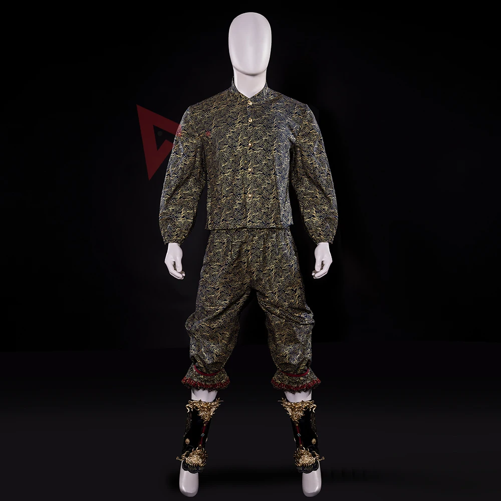 Black Myth: Wukong Cosplay Costume Set, Hair Crown, Armor Shirt, Pants, Halloween Printing, btMade, New Game