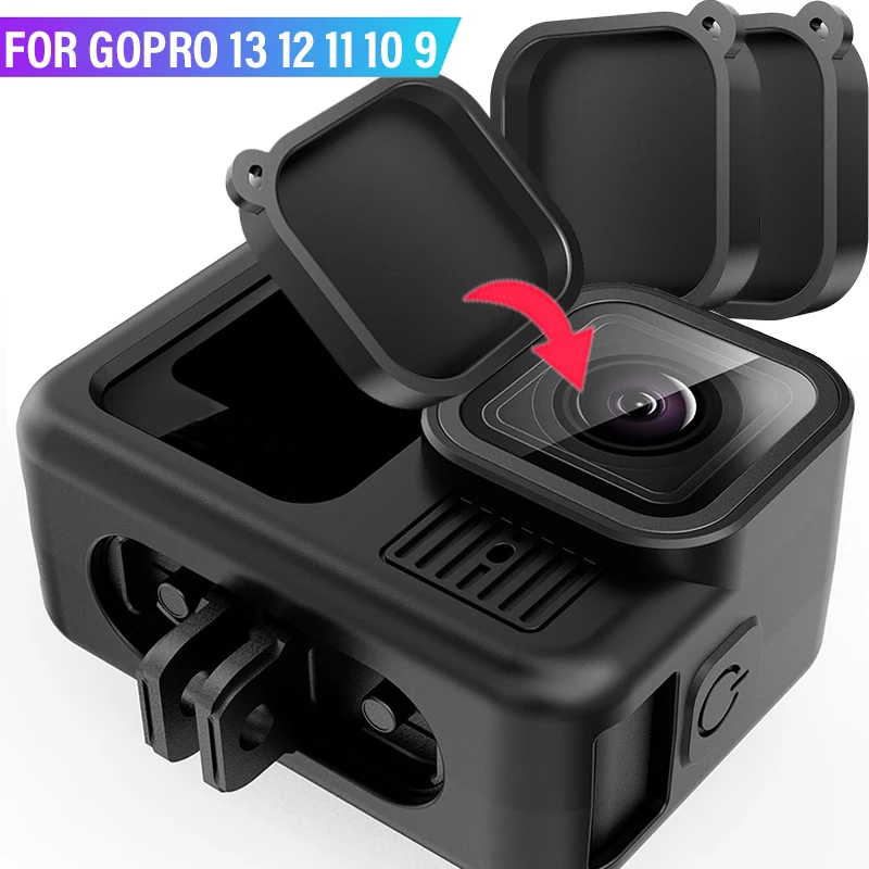 

For GoPro 13 12 11 10 9 Sport Action Camera Lens Cover Protector Anti-Dust Len Cap Soft Silicone For Gopro 13 Accessories
