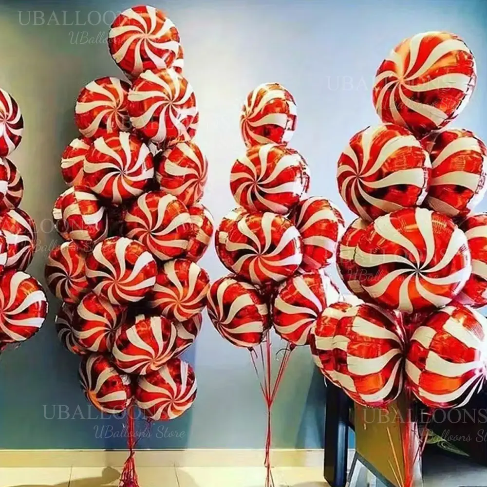 10 Stück süße Süßigkeiten-Folienballons, 25,4–45,7 cm, runde Lollipop-Heliumballons für Geburtstag, Candyland, Weihnachten, Zuhause, Party, Dekoration – Detail 7