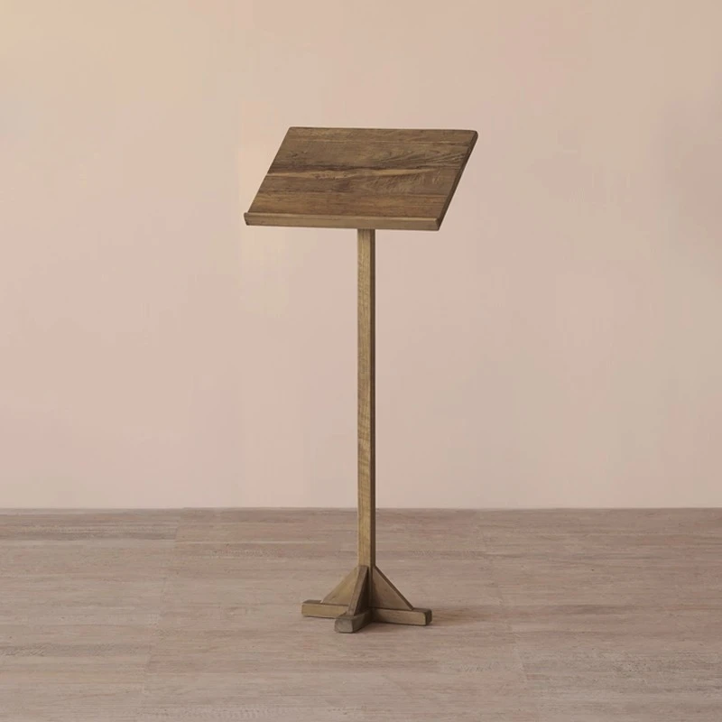 

Japanese-style wabi-**** wind B & B ancient wood menu display stand, retro old wood reading shelf banquet lectern