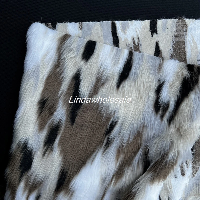 Irregular Cow Pattern Jacquard faux fur fabric,Home textile fabric materials,Sewing accessories