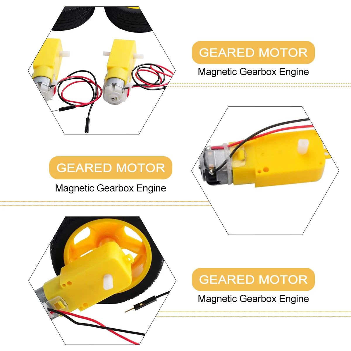 

10 pcs Geared Motor 12V High Torque Metal RC Robot DIY Smart Car Accessories Magnetic Engine for Electric Toys Instruments DC
