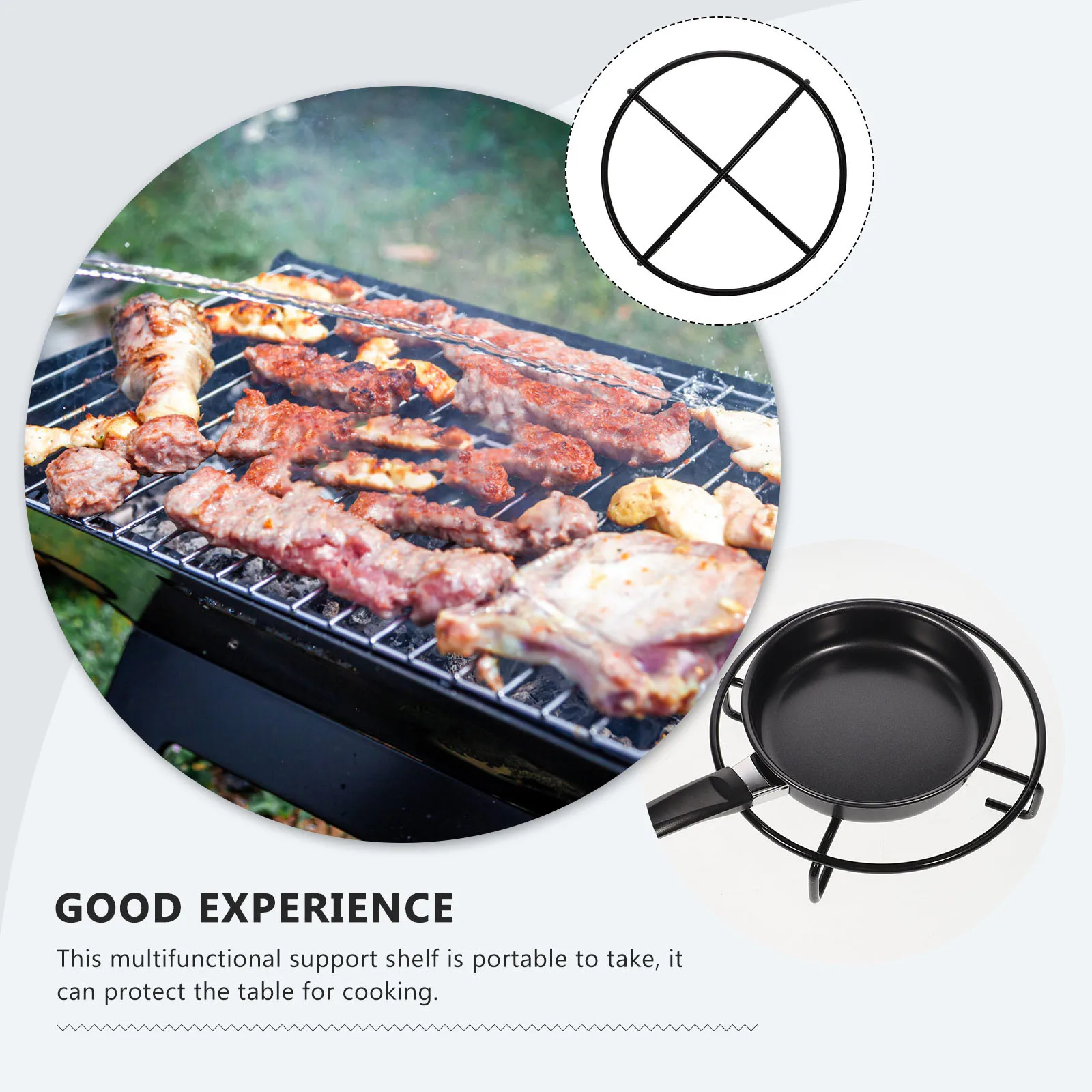 

1Pcs Iron Pot Rack Thick High Load-Bearing Portable Outdoor Cooking Support Stove Holder Non-Slip Pot Stand for Camping Barbecue