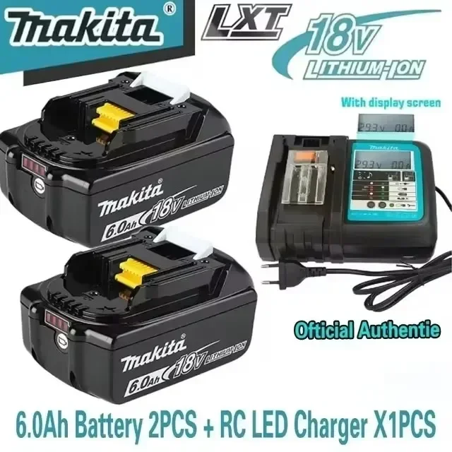 Makita-Batterie au lithium de rechange, batterie 18V, BL1830B, BL1850B, BL1850, BL1840, BL1860, BL1815, 6Ah, 5Ah, 3Ah, 100% d'origine