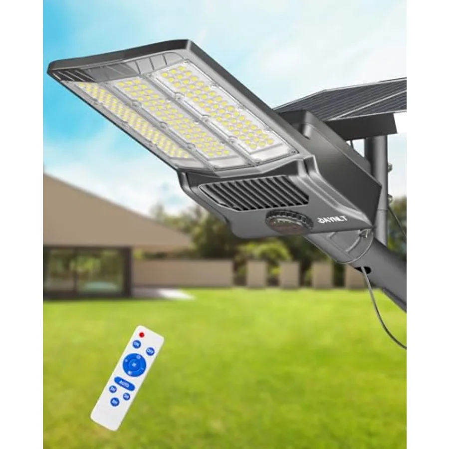 

Уличные солнечные светильники 850000LM 6500K, мощные коммерческие светильники для парковок, от заката до рассвета, водонепроницаемые, на солнечных батареях, для обеспечения безопасности